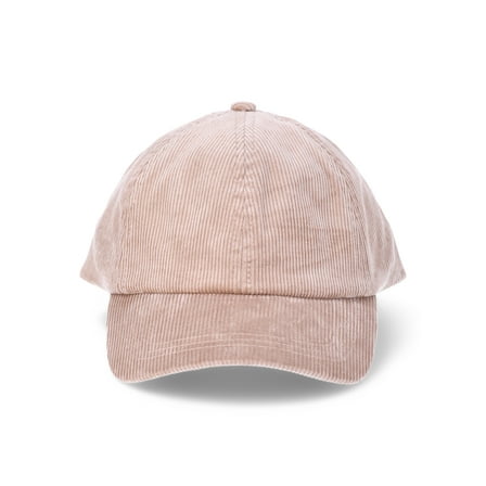 Time and Tru Women's Micro Corduroy Baseball Cap, One Size, Tan, Cotton