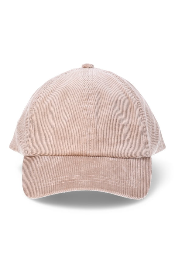 Women's Micro Corduroy Baseball Cap, One Size, Tan, Cotton