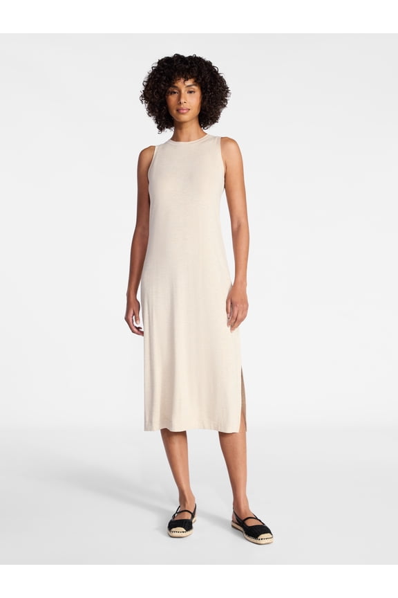 Women's Sleeveless Midi Column Dress, Sizes XS-XXXL