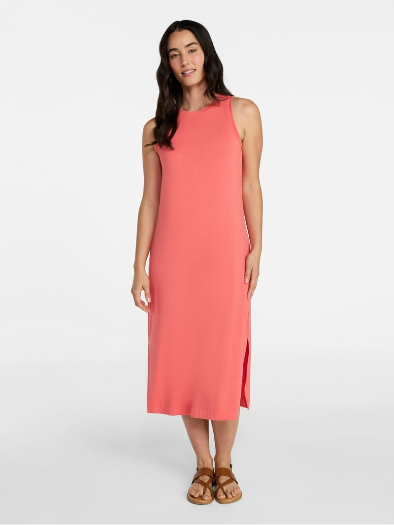 blue striped midi dress BLUE & White CABANA STRIPED MIDI DRESS
