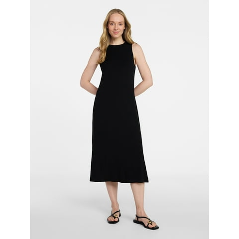 Women's Sleeveless Midi Column Dress, Sizes XS-XXXL