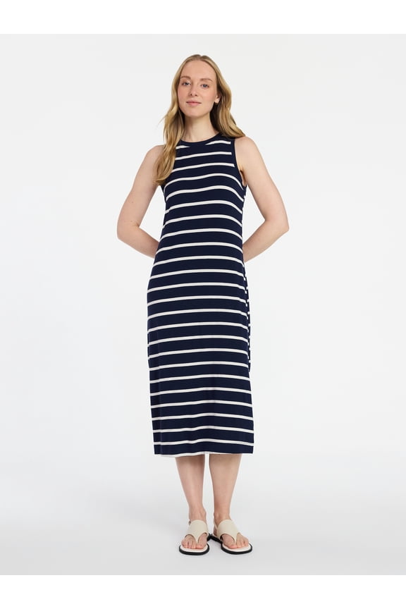 Women's Sleeveless Midi Column Dress, Sizes XS-XXXL