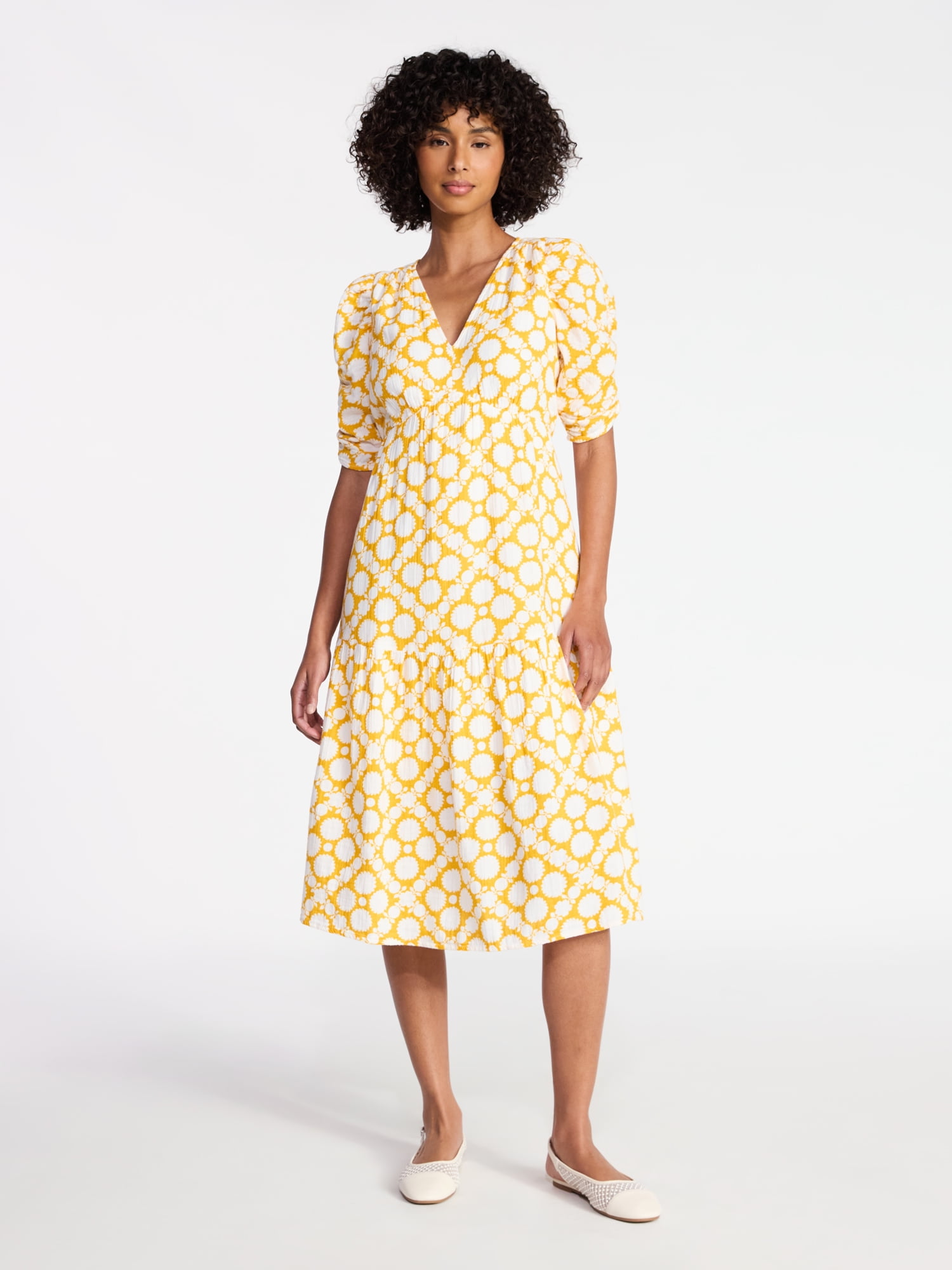 white christmas dresses Ivy Cotton Midi Dress-Rust Embroidery main image 1