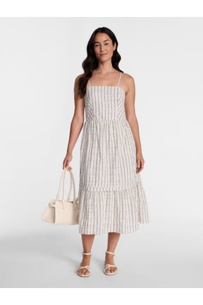 Women's Sleeveless Eyelet Cotton Midi Dress, Sizes XS-XXXL