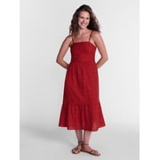 Women's Sleeveless Eyelet Cotton Midi Dress, Sizes XS-XXXL