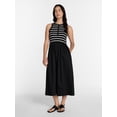 thumbnail image 1 of Time and Tru Women's Sleeveless Henley Midi Dress, Sizes XS-XXXL, 1 of 5