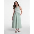 thumbnail image 1 of Time and Tru Women's Sleeveless Henley Midi Dress, Sizes XS-XXXL, 1 of 5