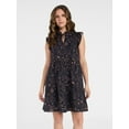 thumbnail image 1 of Time and Tru Women’s and Women’s Plus Flutter Sleeve Cotton Mini Dress, Sizes XS-4X, 1 of 6
