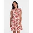 thumbnail image 1 of Time and Tru Women's and Women's Plus Cotton Mini Dress with Flutter Sleeves, Sizes XS-4X, 1 of 6
