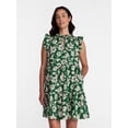 thumbnail image 1 of Time and Tru Women's and Women's Plus Cotton Mini Dress with Flutter Sleeves, Sizes XS-4X, 1 of 6