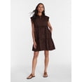 thumbnail image 1 of Time and Tru Women's and Women's Plus Tiered Cotton Mini Dress with Flutter Sleeves, Sizes XS-4X, 1 of 5