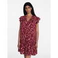 thumbnail image 1 of Time and Tru Women's Double Cloth Mini Dress with Flutter Sleeves, Sizes XS-XXXL, 1 of 6