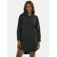 thumbnail image 1 of Time and Tru Women's Poplin Mini Shirt Dress, Sizes XS-3XL, 1 of 5