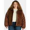 thumbnail image 1 of Time and Tru Women's and Women’s Plus Mixed Media Puffer Jacket, Sizes XS-3X, 1 of 1