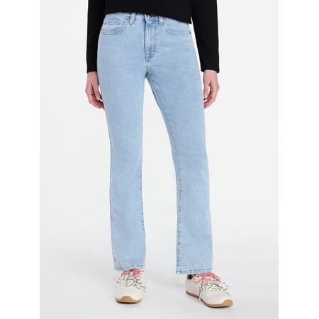 Time and Tru Women's Mid Rise Bootcut Jeans, 30" Inseam, Sizes 0-22, 10S-16S