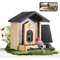 TT Nature Bird Feeder with Camera, AI Identify 10,000  Species, Auto Capture, Real-Time Notifications, Upgraded for Bird Watching with Solar Panel, Perfect Gift for Bird Lovers
