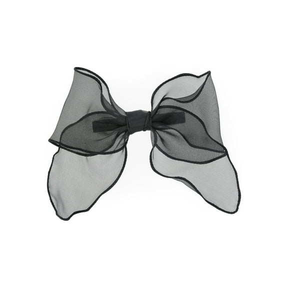 Time and Tru Women's Organza Bow Hair Clip, Black