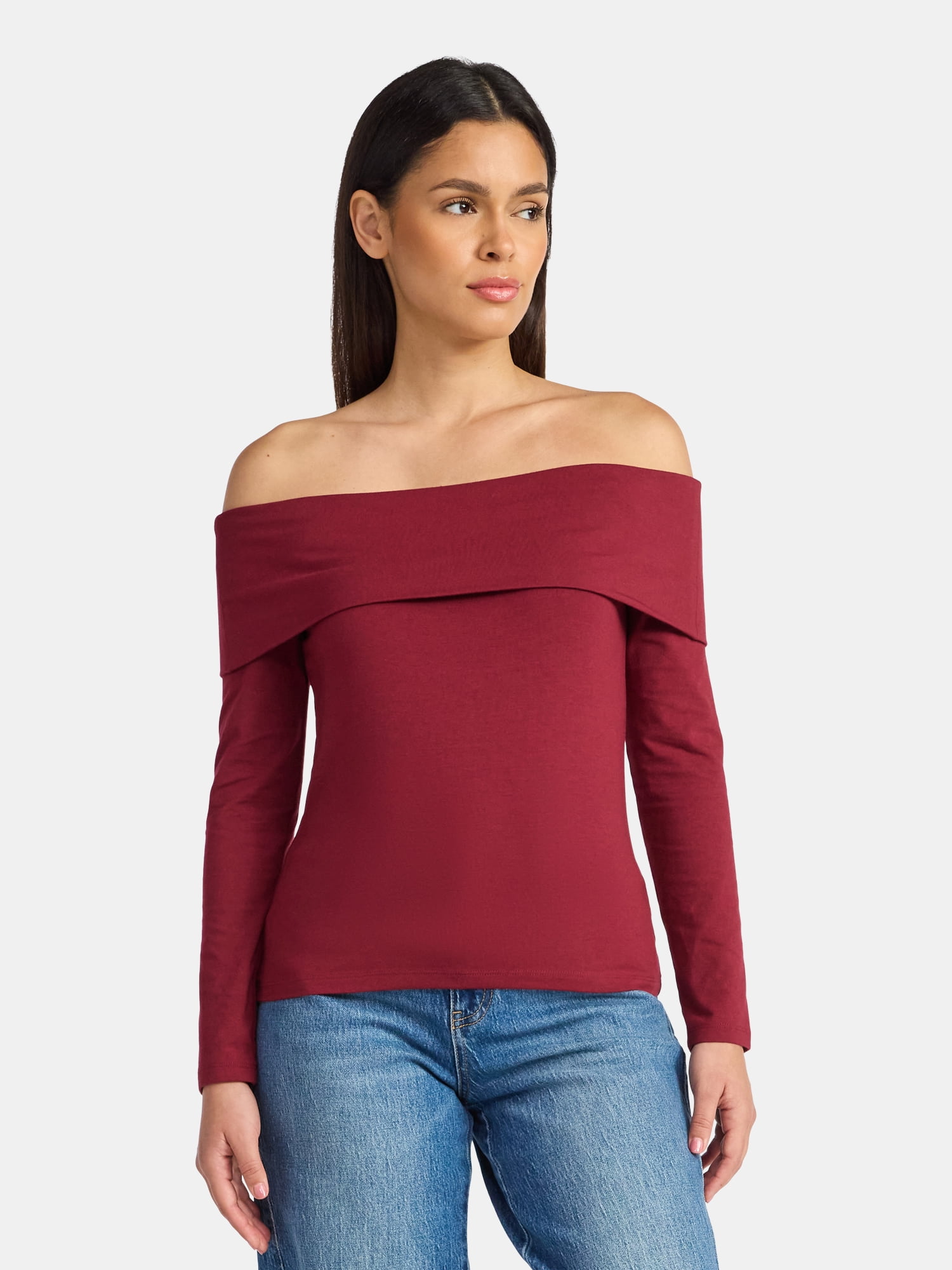 Time and Tru Off the Shoulder Top, Sizes XS-XXXL