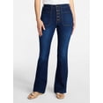 thumbnail image 1 of Time and Tru Women's Patch Pocket Flare Jeans, 31" Inseam, Sizes 0-22, 1 of 6