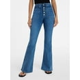 thumbnail image 1 of Time and Tru Women's Patch Pocket Flare Jeans, 31" Inseam, Sizes 0-22, 1 of 6