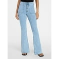 thumbnail image 1 of Time and Tru Women's Patch Pocket Flare Jeans, 31" Inseam, Sizes 0-22, 1 of 6