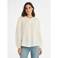 thumbnail image 1 of Time and Tru Women's Pintuck Blouse with Long Sleeves, Sizes XS-XXXL, 1 of 5