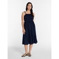 thumbnail image 1 of Time and Tru Women's Pipped Midi Dress, Sizes XS - XXXL, 1 of 5