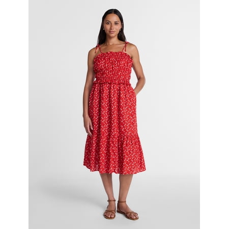 Time and Tru Women's Pipped Midi Dress, Sizes XS - XXXL
