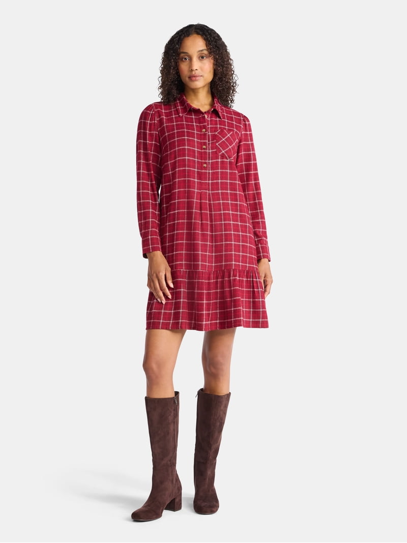 knee length dresses for ladies Steal My Heart Plaid Mini Dress Small main image 0