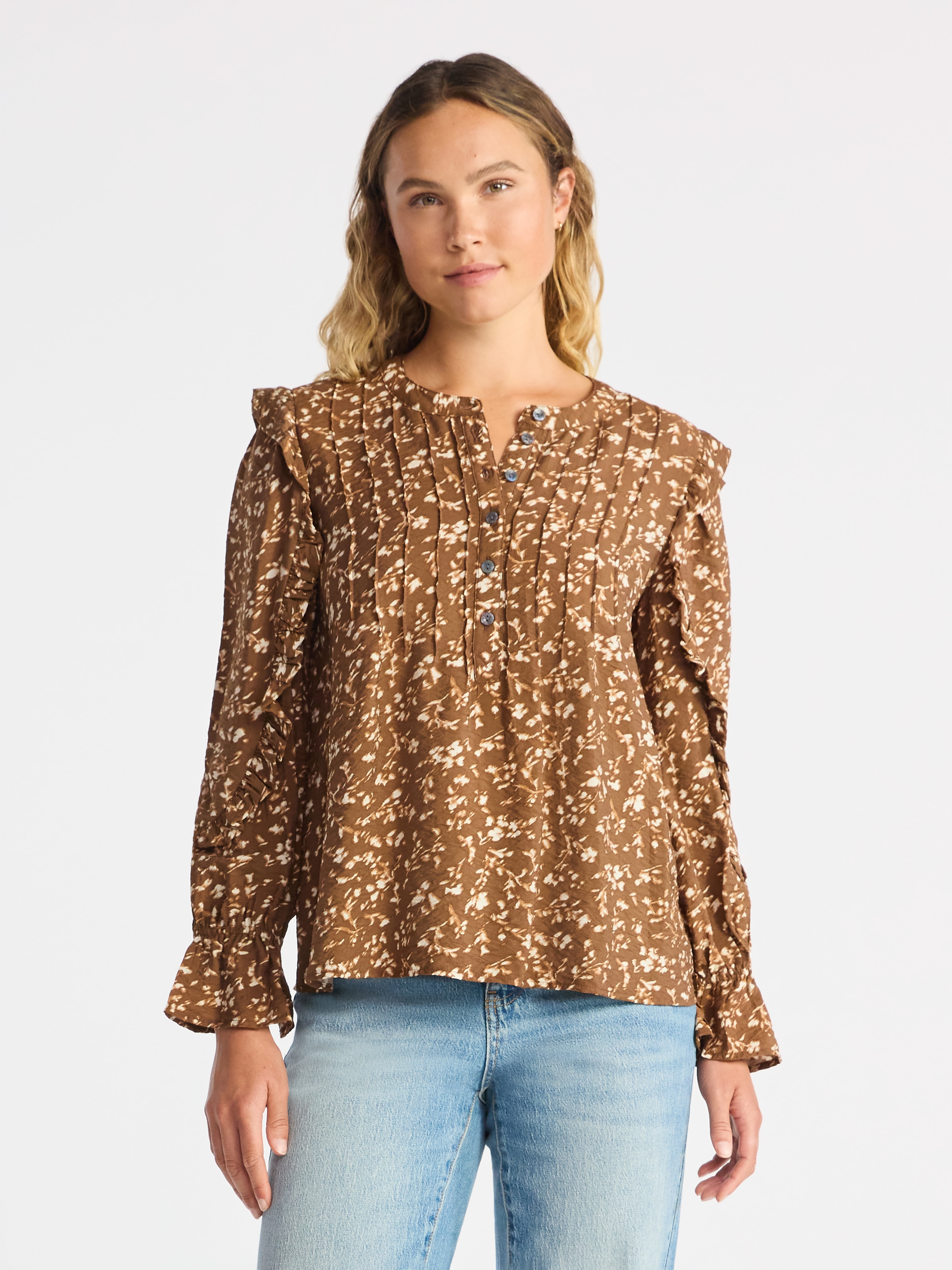 Surpentime line tuck Blouse