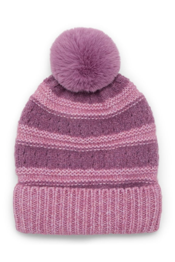 Women's Pointelle Beanie, One Size Fits Most, Purple Dawn