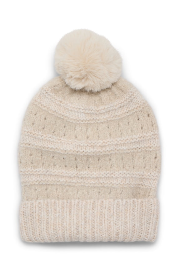 Women's Pointelle Beanie, One Size Fits Most, Oatmeal Heather