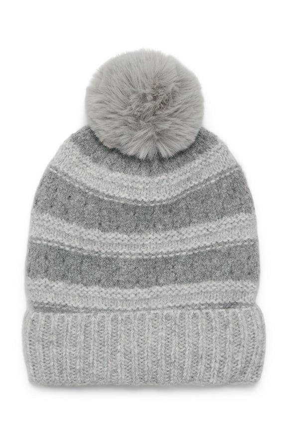 Women's Pointelle Beanie, One Size Fits Most, Medium Grey Heather