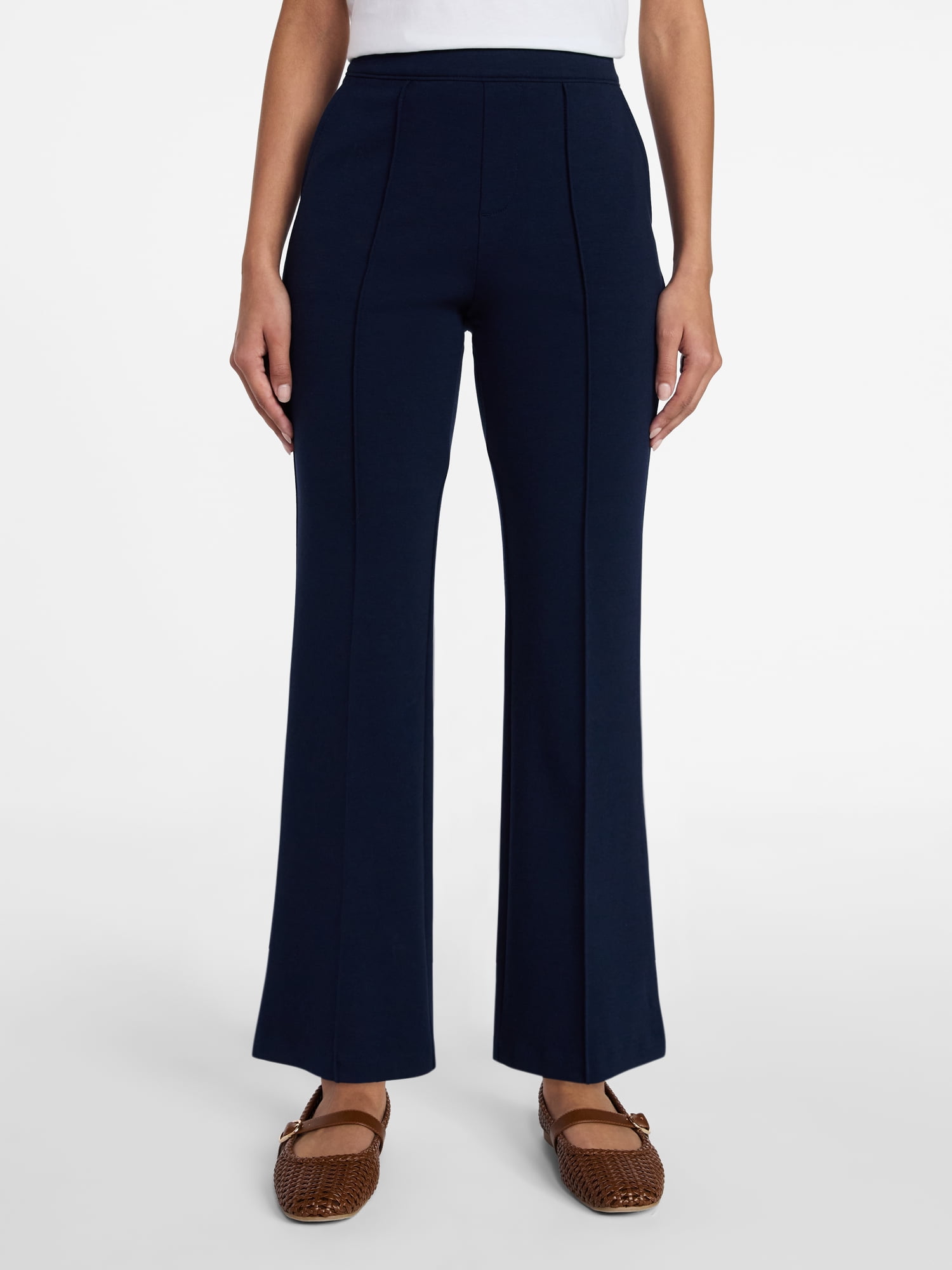 Time and Tru Women's Cropped Flare Pants, 26" Inseam, Size XS-XXXL