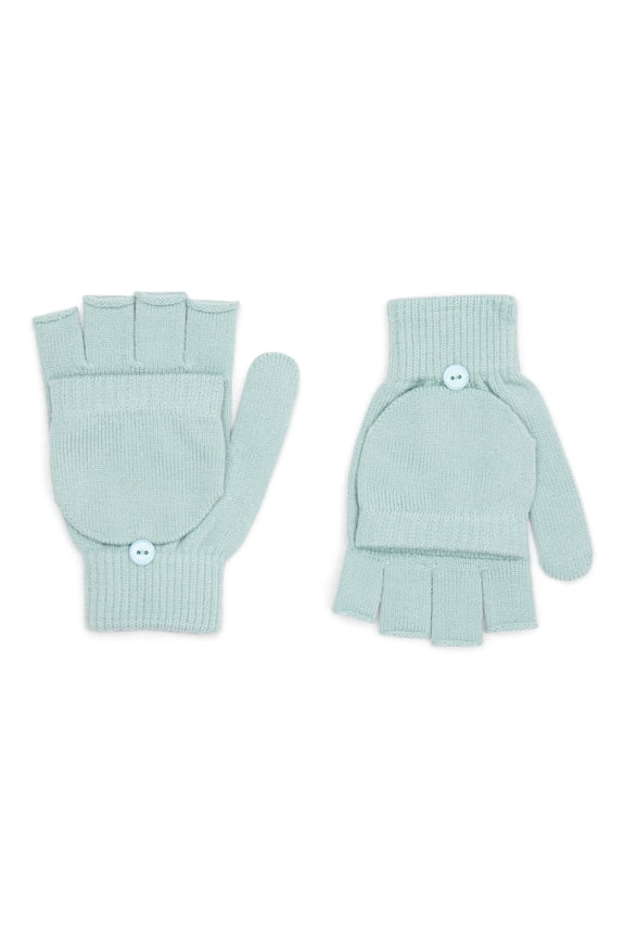 Women's Pop Top Knit Gloves, One Size Fits Most, Green Juniper