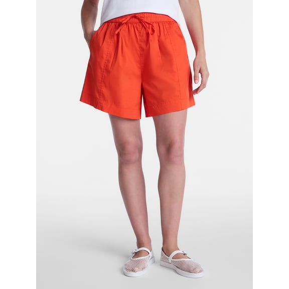 Time and Tru Women’s Mid Rise Poplin Shorts, Sizes XS-XXXL