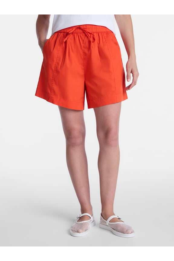 Women’s Mid Rise Poplin Shorts, Sizes XS-XXXL