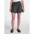 thumbnail image 1 of Time and Tru Women’s Mid Rise Poplin Shorts, Sizes XS-XXXL, 1 of 6