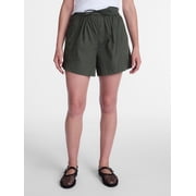 Time and Tru Women's Poplin Shorts, Mid Rise, Sizes XS-XXXL