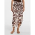 thumbnail image 1 of Time and Tru Women's Printed Pareo, One Size, Swirling Paisley Brown, 1 of 5