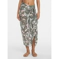 thumbnail image 1 of Time and Tru Women's Printed Pareo, One Size, Swirling Paisley Sage Dust, 1 of 5