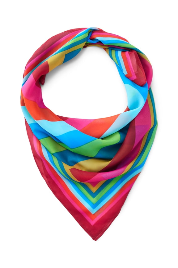 Women's Striped Multicolor Scarf Large Square Lightweight