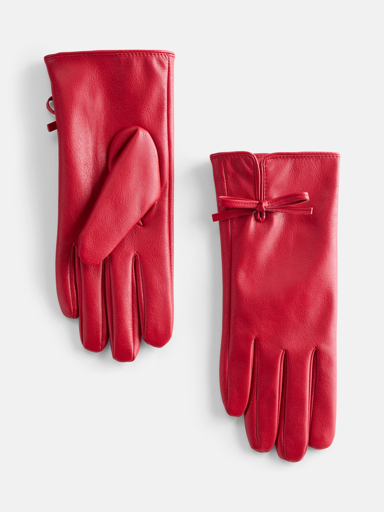 Time and Tru Women's Bow Gloves, Red, Sizes S/M-L/XL