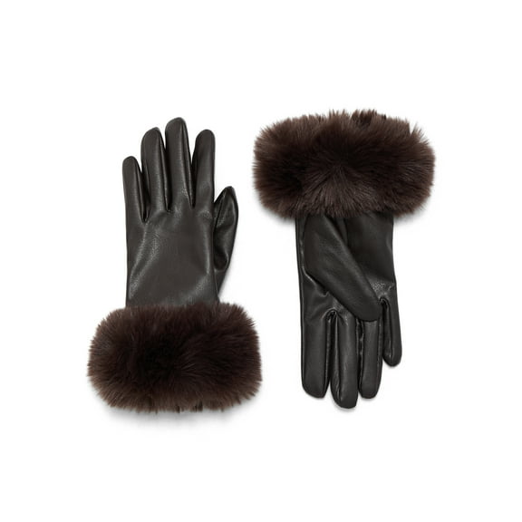 Time and Tru Pu Faux Fur Gloves