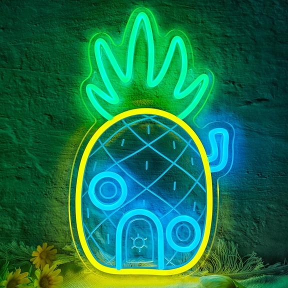 TT-Pineapple House Neon Sign Dimmable Under Sea Pineapple LED Neon Signs for Wall Decor,Ocean Theme Neon Lights Signs for Kids Room Bedroom Decorations Gifts for Kids