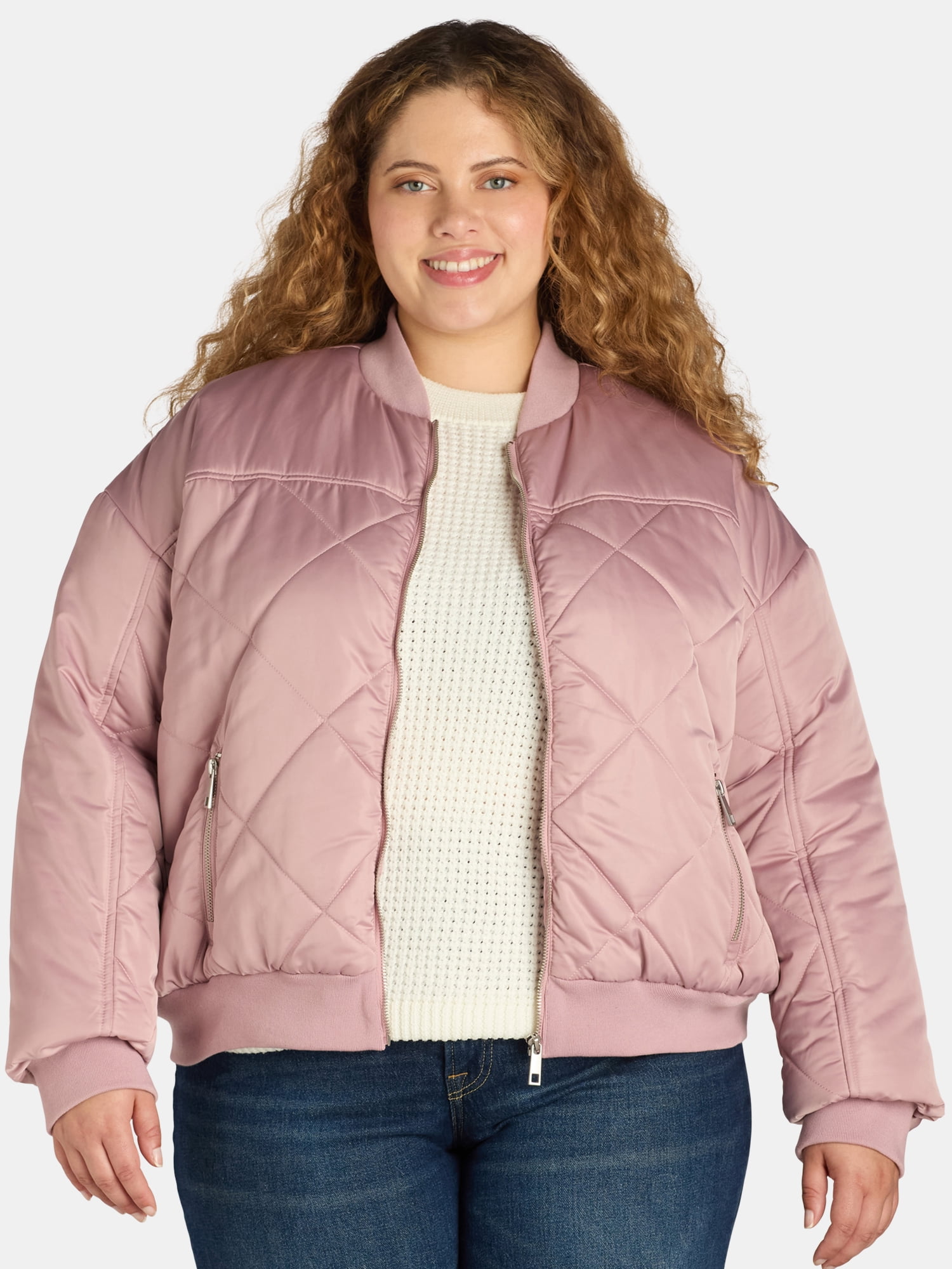Time and Tru Women s and Women s Plus Size Quilted Bomber Jacket Sizes XS 3X Walmart