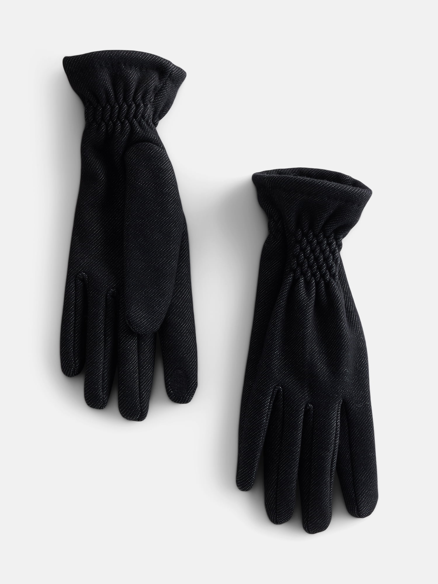 Time and Tru Women's Knit Gloves with Quilted Cuffs, Black, One Size