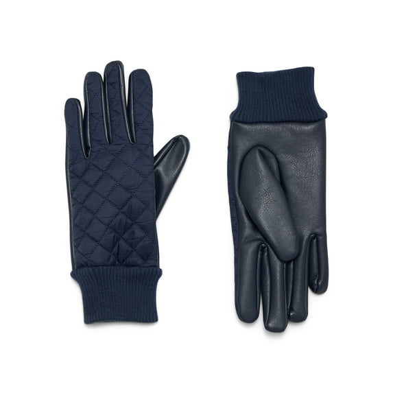 Time and Tru Women's Quilted Gloves, S/M, Navy
