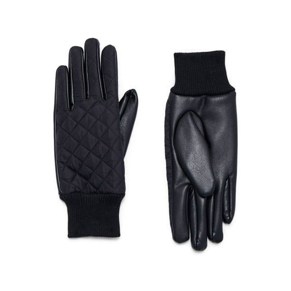 Time and Tru Women's Quilted Gloves, S/M, Black