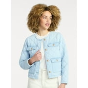 Time and Tru Women's Quilted Cotton Jacket, Sizes XS-XXXL